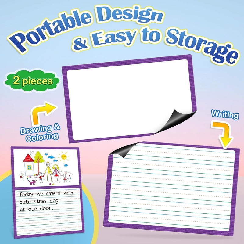 Aizweb Giant Magnetic Draw & Write Paper,Dry Erase Handwriting Lined for Classroom Whiteboard Accessories, Writing Chart Paper Teacher Must Have Homeschool Teaching Supplies,Teacher Essential - Image 4